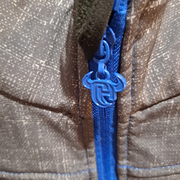 Cowboy Hardware Woman’s XL Embroidered Gray Blue Full Zip Vest Pockets - Picture 5 of 11